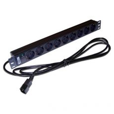 Блок распределения питания Lanmaster TWT-PDU19-10A9P4-3.0 верт.размещ. 9xSchuko базовые 10A C14 3м